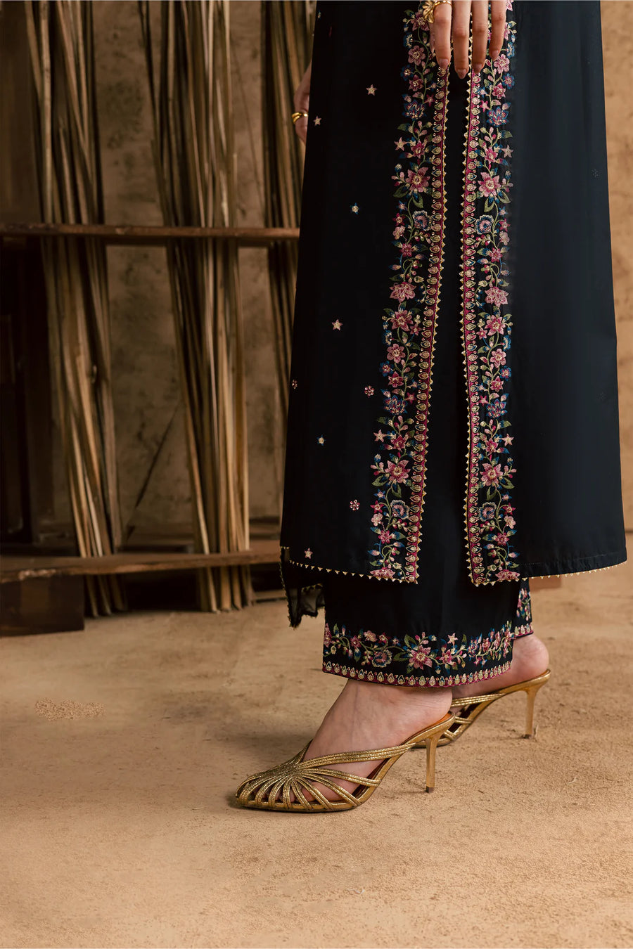 Johana 3 Piece - Black Embroidered Dress