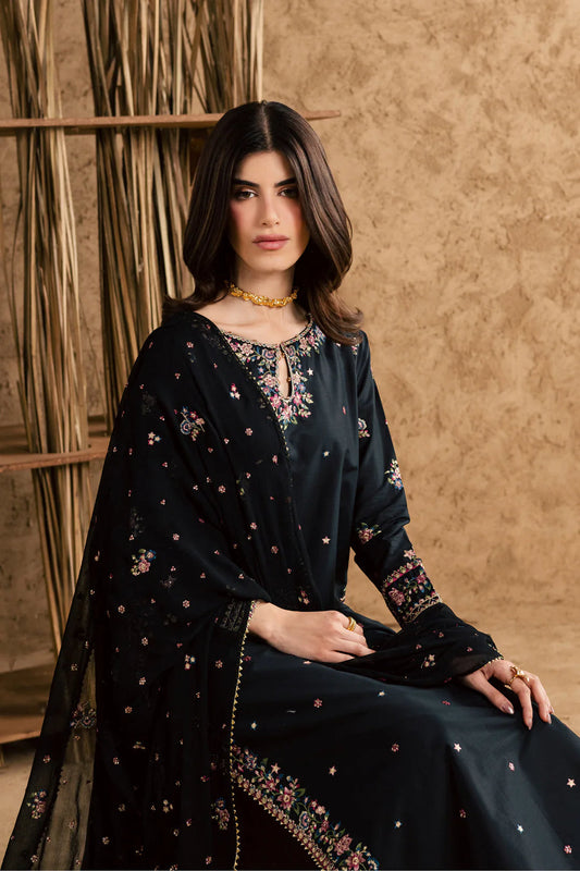 Johana 3 Piece - Black Embroidered Dress