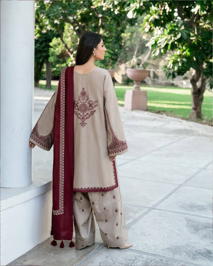 Mehroon Jawel Embroidery (3.Pcs)