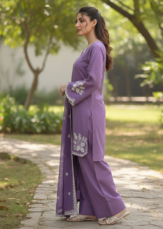 Mira 3 PCs Embroiderd Dress ( farshi shalwar )