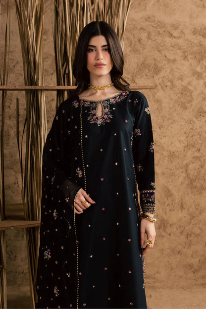 Johana 3 Piece - Black Embroidered Dress