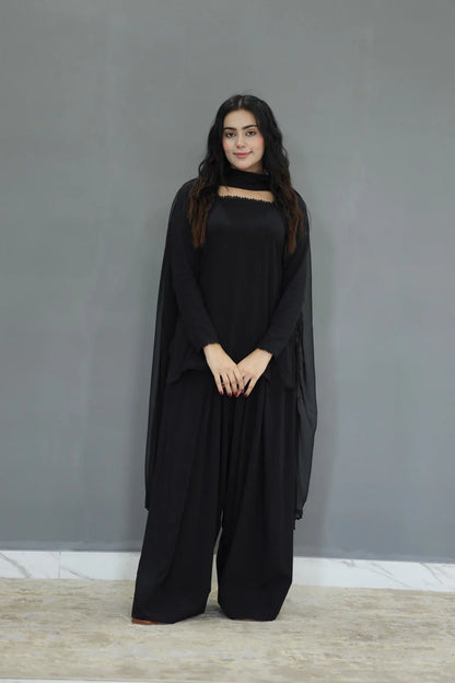 Mehru 3 PCs dress with farshi shalwar