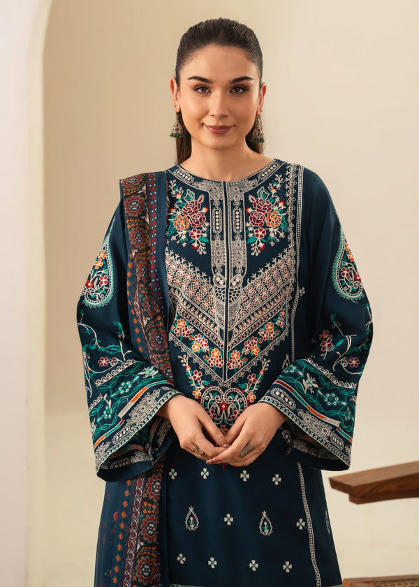 Sajjal 3 PCs full Embroidered dress