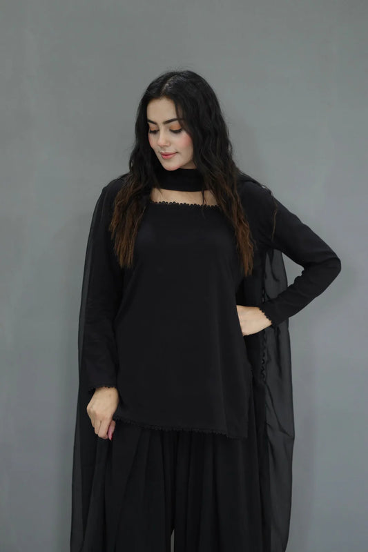 Mehru 3 PCs dress with farshi shalwar