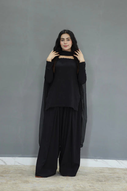 Mehru 3 PCs dress with farshi shalwar